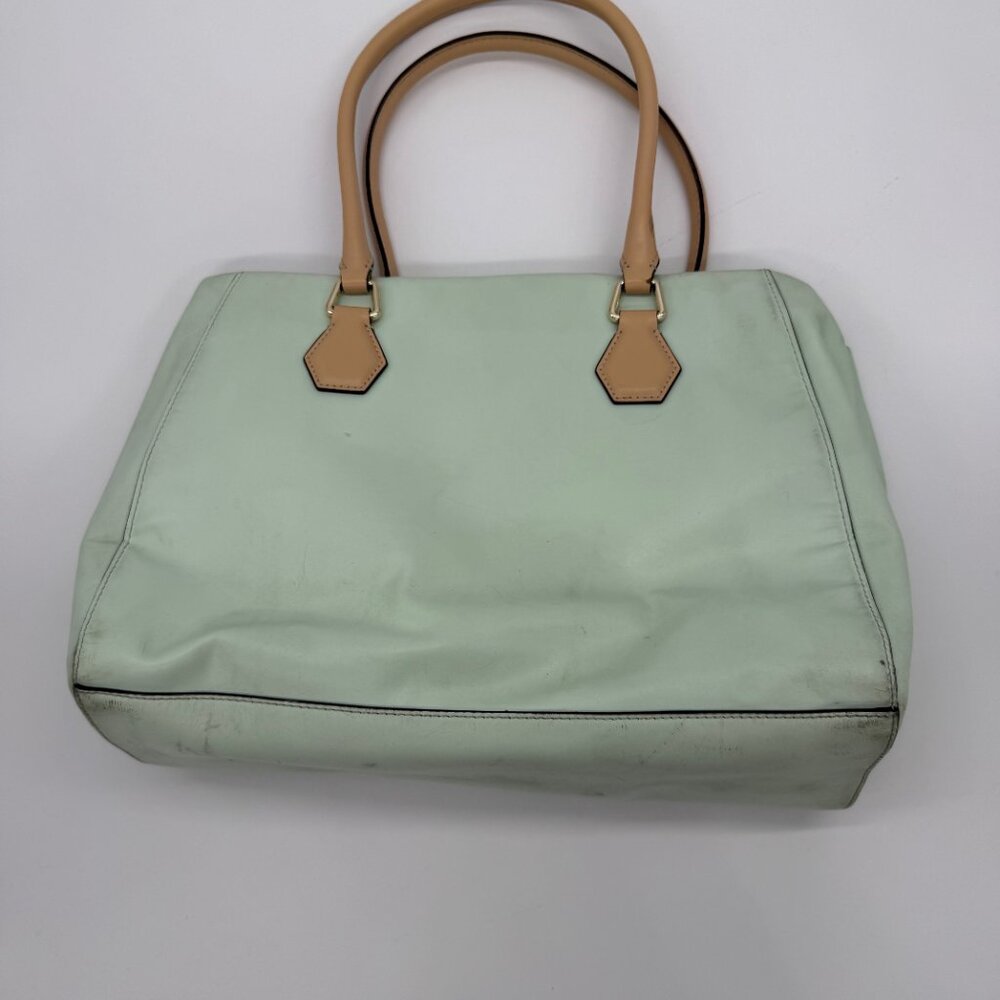 Kate Spade Mint Green Shoulder Bag with Tan and Black Trim - Picture 5 of 14